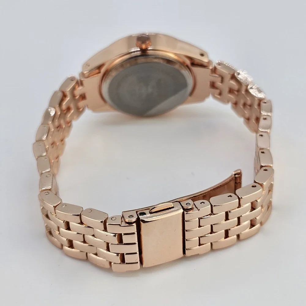 30MM Watch Women Gold Dial Gold Bracelet Band 6.75